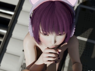 Cute japanese anime catgirl gets fucked on a space station