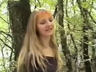 18 Year Old Blonde Girl In The Forest