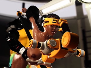 Fuck me hard. Sex with a sci-fi android in the lab